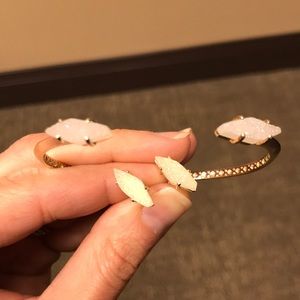 Kendra Scott Iridescent druzy Brook studs/bracelet